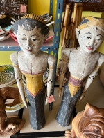 Bali friendly teakwood couple 