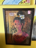 Laos traditional beautiful  lady painting 